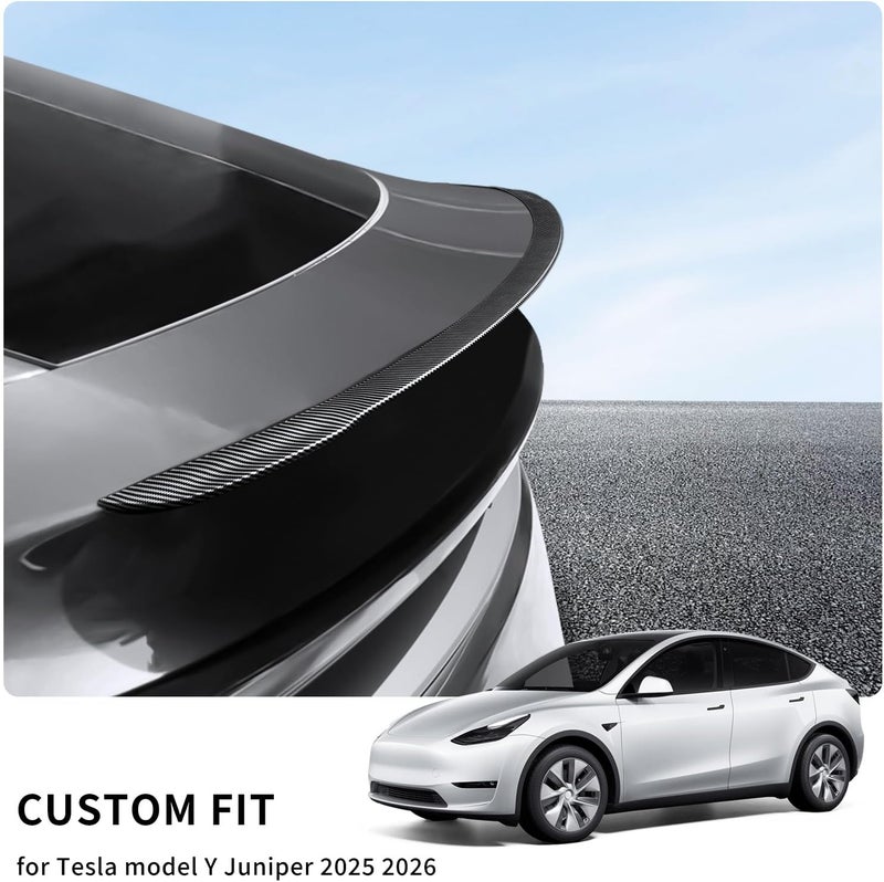 SHINELINERS Rear Spoiler for Tesla Model Y Juniper (Standard/Premium/Performance) 2025-2026, Carbon Fiber Pattern Trunk Wing, No-Drill Installation - Image 4